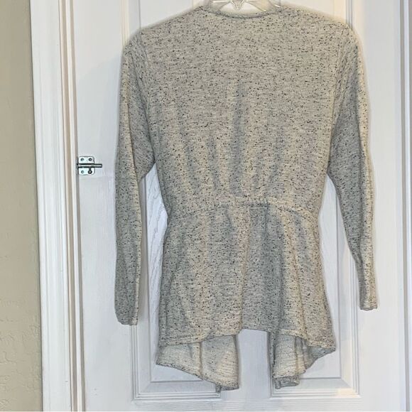 Pure Jill J. Jill Wrap Cardigan Sweater Size Large Heather Gray Belted Tie Waist - Picture 11 of 11